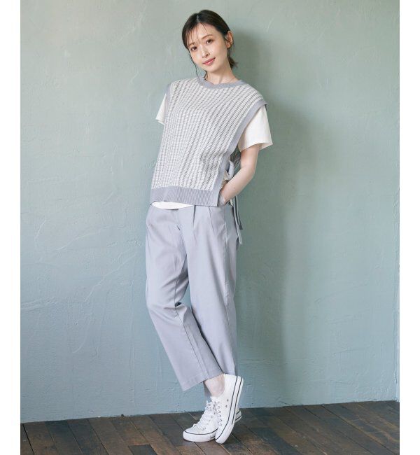 ikka「サイドリボンニットベスト」|ニット・セーター|