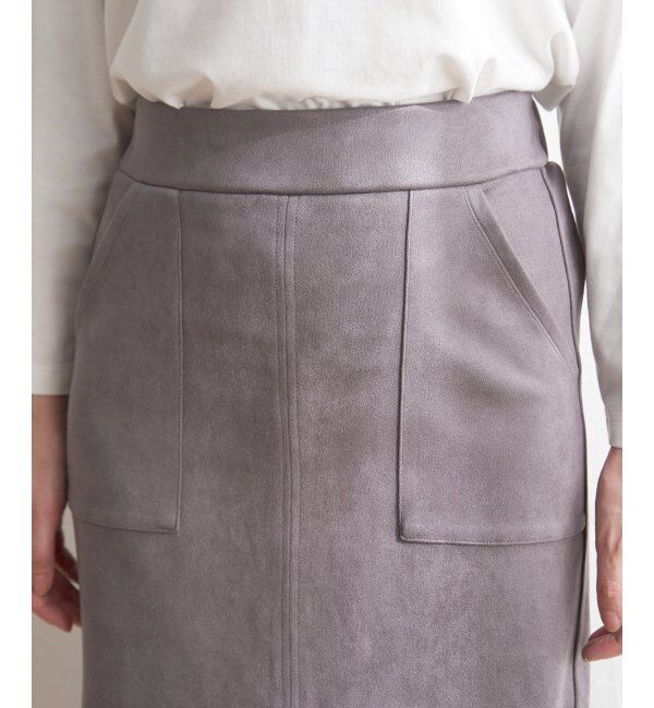 ikka「カットスエードタイトスカート」|スカート|