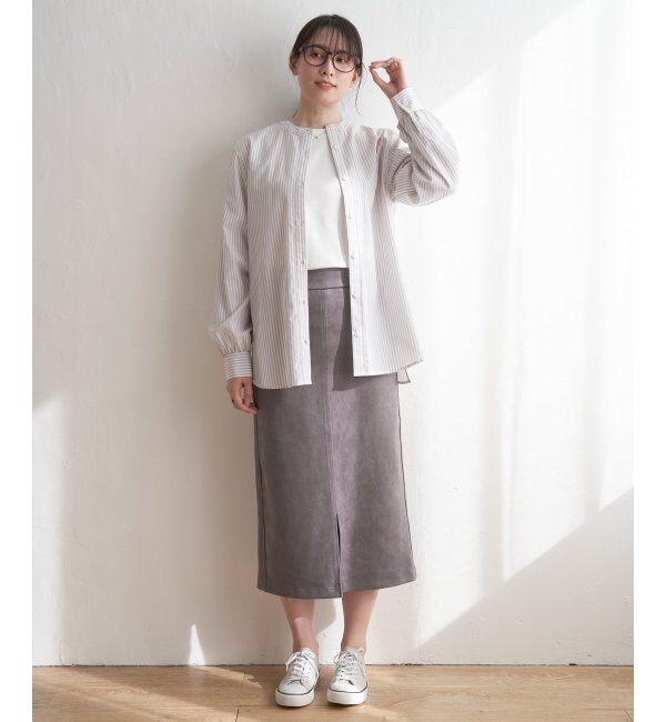 ikka「カットスエードタイトスカート」|スカート|