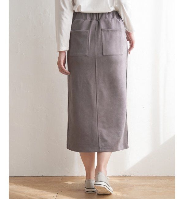 ikka「カットスエードタイトスカート」|スカート|