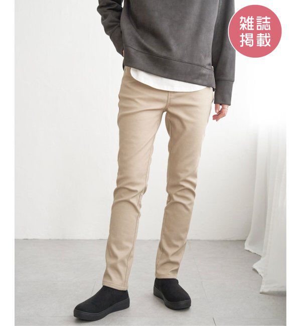 ikka「ボンディングスキニーパンツ」|その他|ベージュ