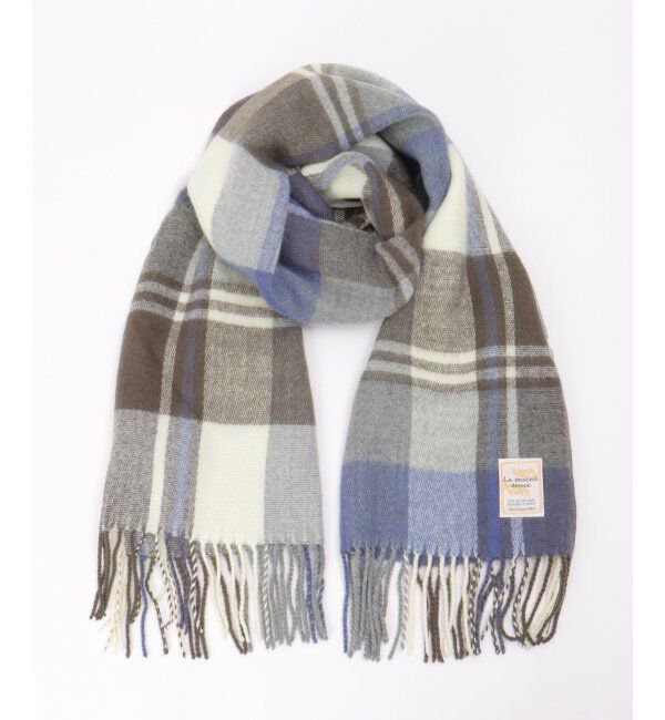 ikka「ウォッシャブルマルチチェックマフラー」|マフラー|ブルー