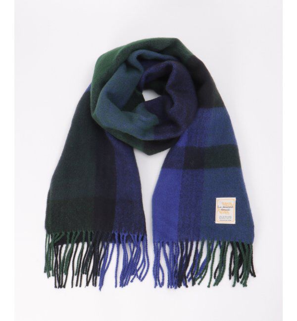 ikka「ウォッシャブルマルチチェックマフラー」|マフラー|ネイビーブルー