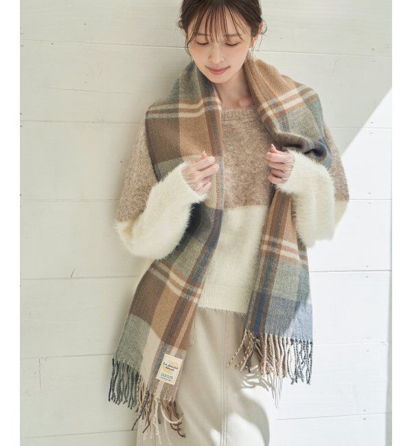 ikka「ウォッシャブルマルチチェックマフラー」|マフラー|ブラウンケイ