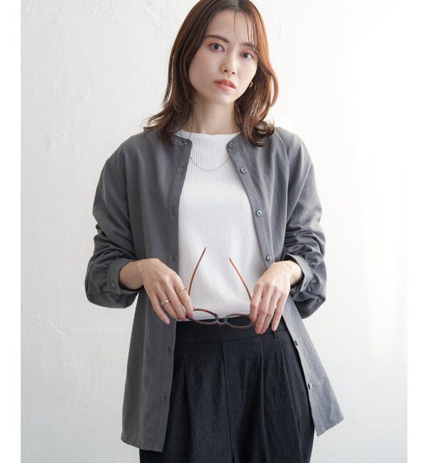 ikka「前後2WAYバンドカラーシャツ」|シャツ・ブラウス|