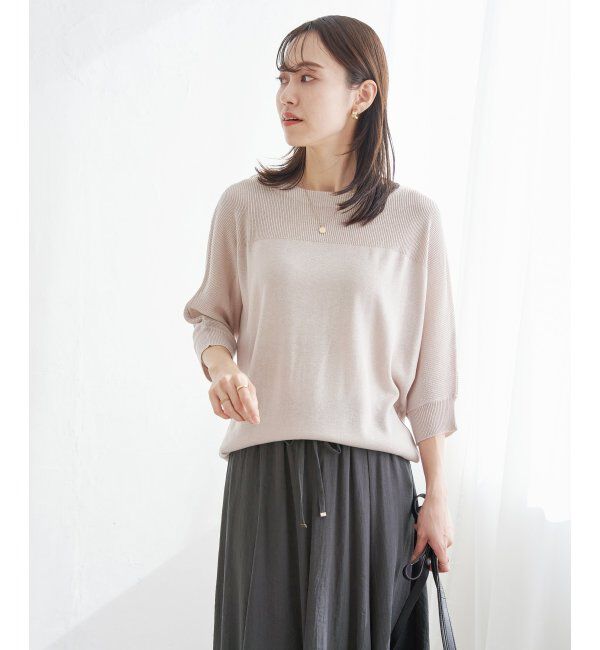ikka「洗えるドルマンニットプルオーバー」|プルオーバー|ライトグレー