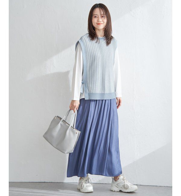 ikka「2WAYサイドリボンニットベスト」|ニット・セーター|