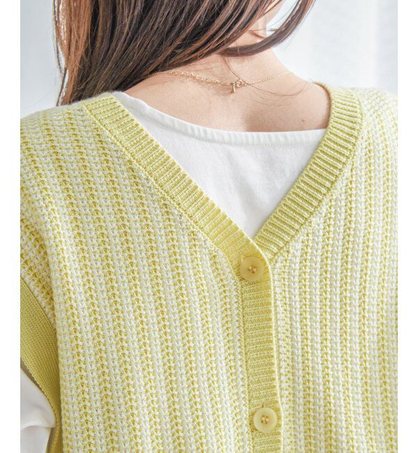 ikka「2WAYサイドリボンニットベスト」|ニット・セーター|