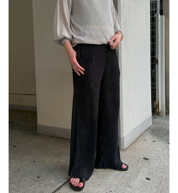 Lbc with Life「プリーツイージーパンツ」|その他|ブラック