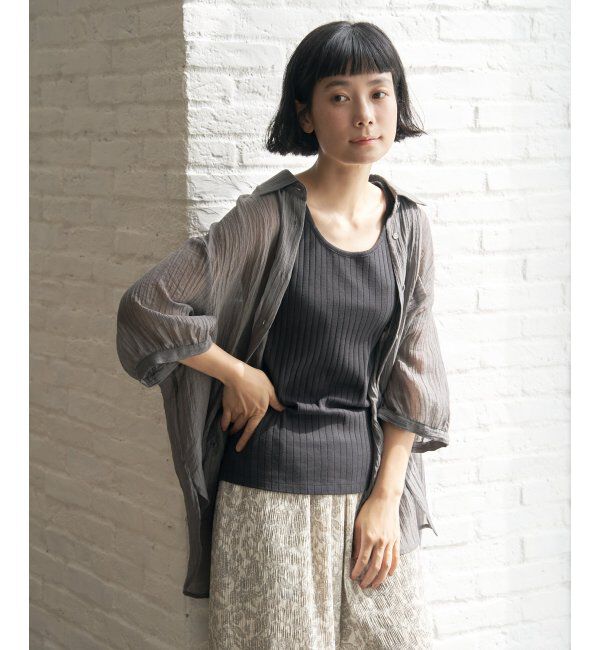 Lbc with Life「ヨウリュウゴブソデシアーシャツ」|シャツ・ブラウス|チャコール