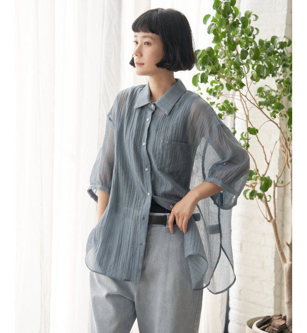 Lbc with Life「ヨウリュウゴブソデシアーシャツ」|シャツ・ブラウス|ブルー