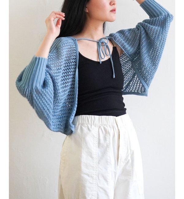 VENCE share style「透かし編みメッシュボレロ」|カーディガン|