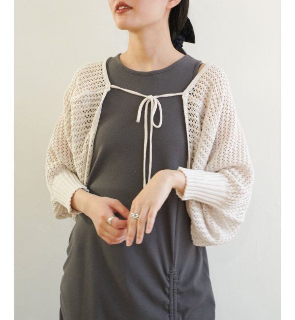 VENCE share style「透かし編みメッシュボレロ」|カーディガン|