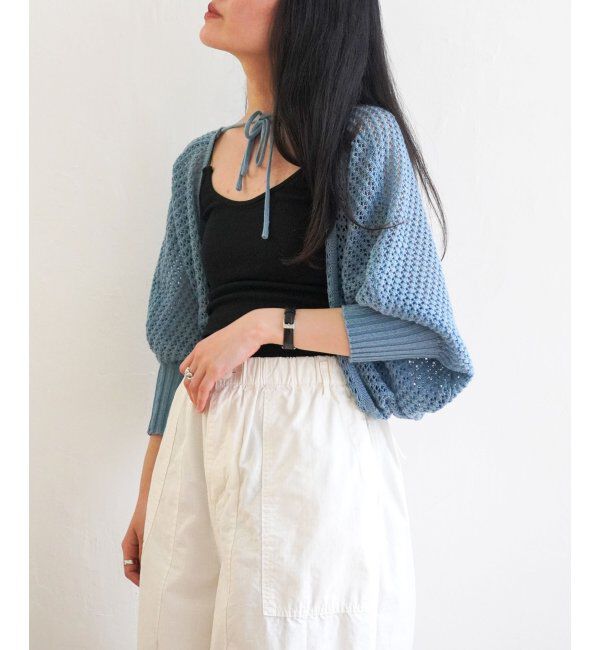 VENCE share style「透かし編みメッシュボレロ」|カーディガン|