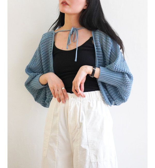 VENCE share style「透かし編みメッシュボレロ」|カーディガン|