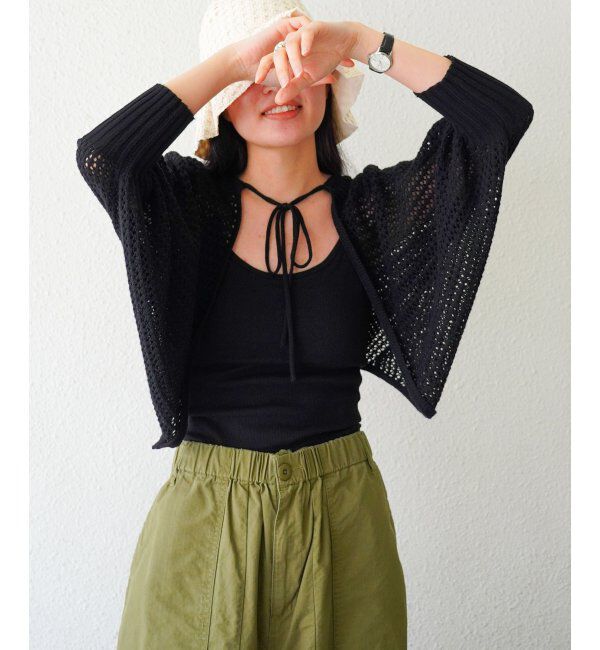 VENCE share style「透かし編みメッシュボレロ」|カーディガン|