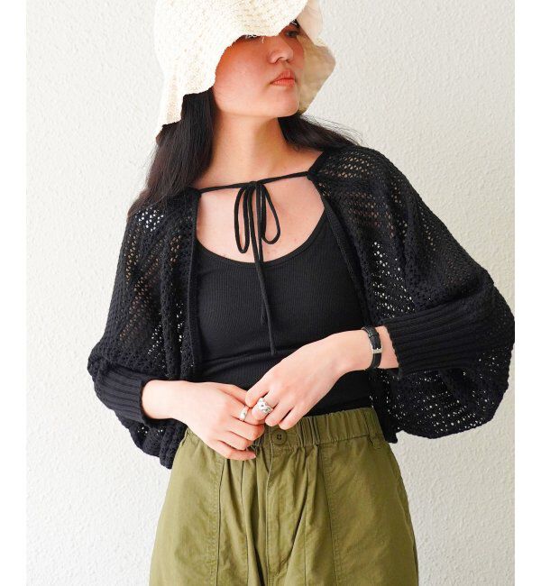 VENCE share style「透かし編みメッシュボレロ」|カーディガン|