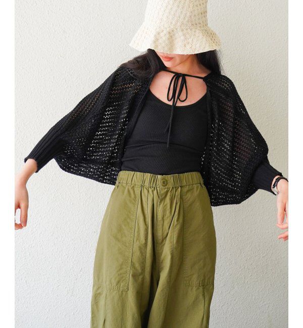 VENCE share style「透かし編みメッシュボレロ」|カーディガン|