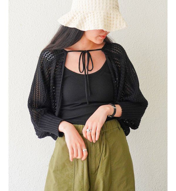 VENCE share style「透かし編みメッシュボレロ」|カーディガン|