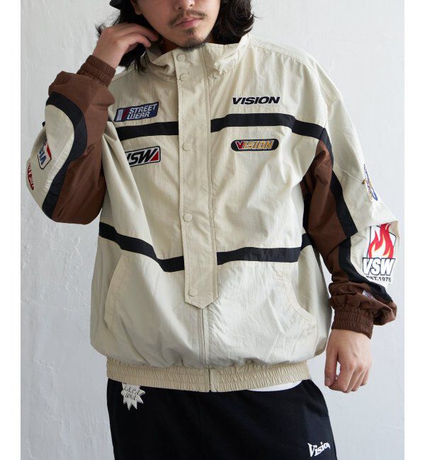 VENCE share style「【ユニセックス】VISION STREET WEAR ヴィジョンストリートウェア スタンドレーシングジャケット」|ブルゾン・スタジャン|