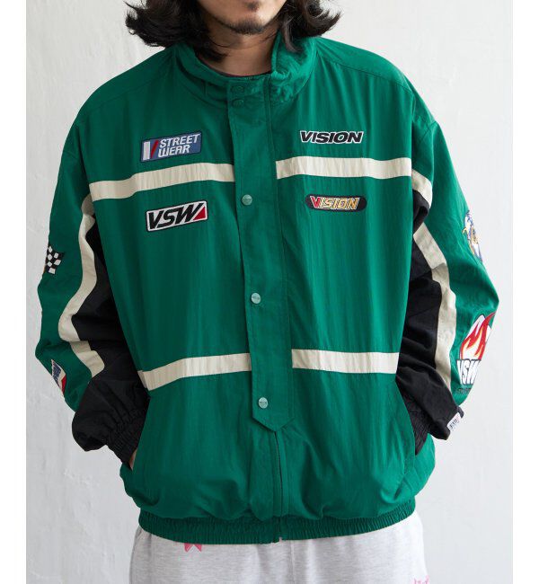 VENCE share style「【ユニセックス】VISION STREET WEAR ヴィジョンストリートウェア スタンドレーシングジャケット」|ブルゾン・スタジャン|