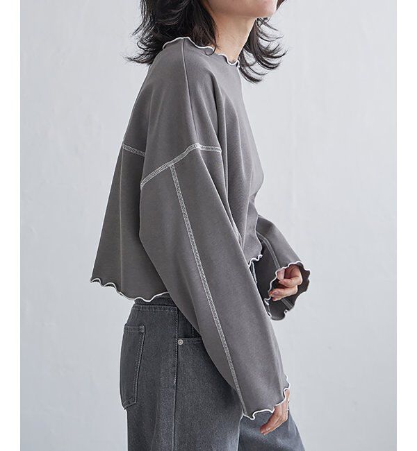 VENCE share style「裏毛配色ステッチトップス」|スウェット・ジャージ|