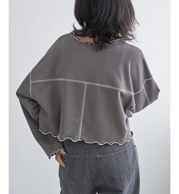 VENCE share style「裏毛配色ステッチトップス」|スウェット・ジャージ|