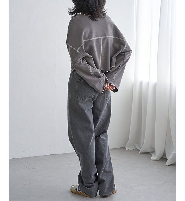 VENCE share style「裏毛配色ステッチトップス」|スウェット・ジャージ|