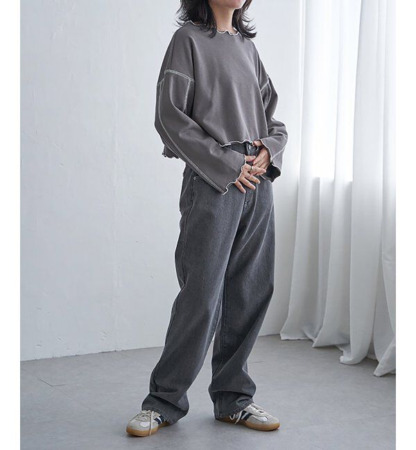 VENCE share style「裏毛配色ステッチトップス」|スウェット・ジャージ|