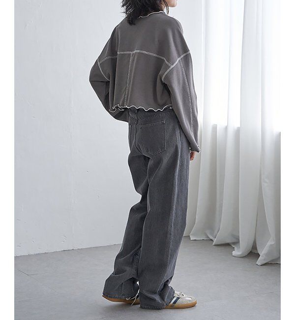 VENCE share style「裏毛配色ステッチトップス」|スウェット・ジャージ|