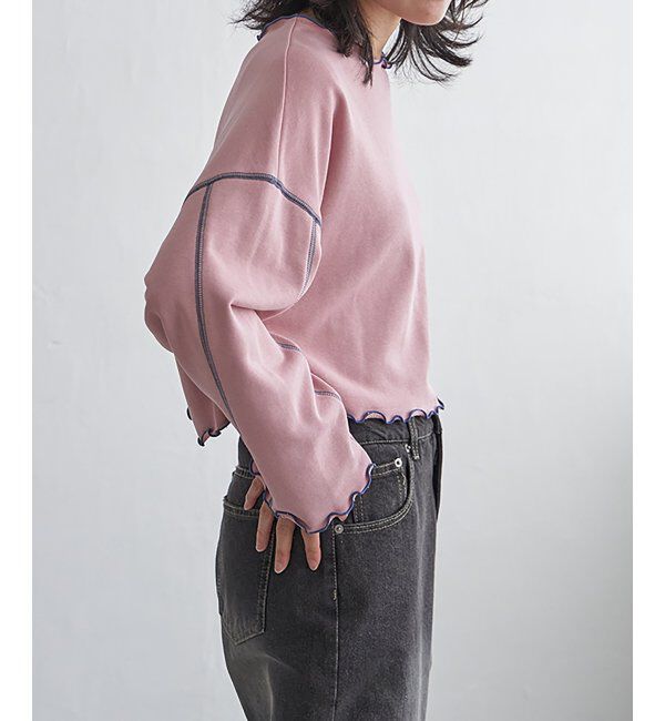 VENCE share style「裏毛配色ステッチトップス」|スウェット・ジャージ|