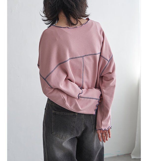 VENCE share style「裏毛配色ステッチトップス」|スウェット・ジャージ|