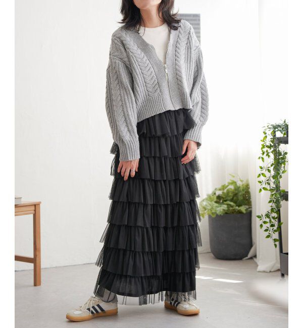 VENCE share style「ケーブルショートカーディガン」|カーディガン|