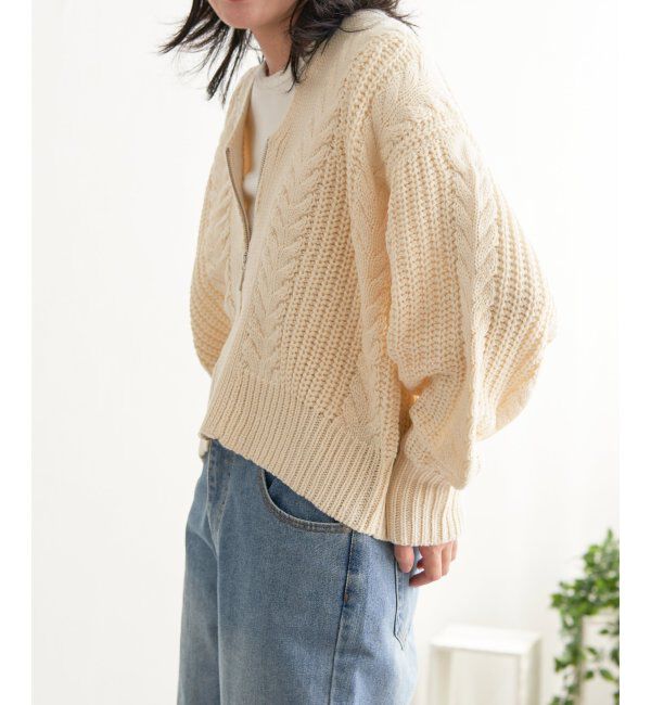VENCE share style「ケーブルショートカーディガン」|カーディガン|