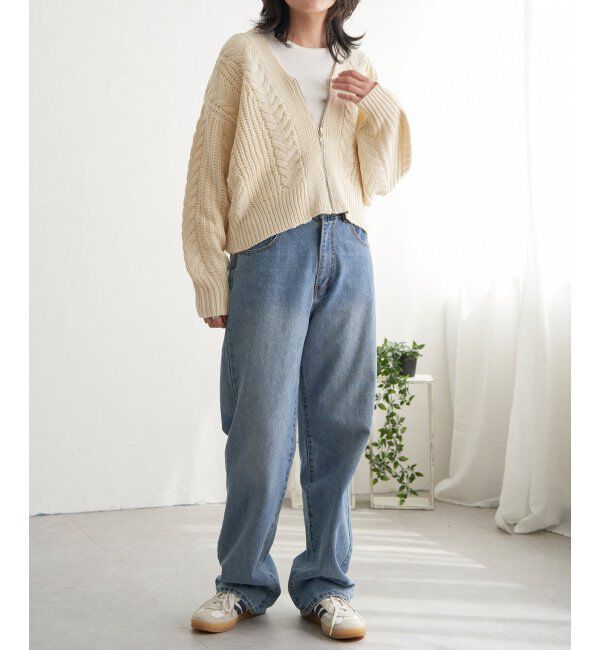 VENCE share style「ケーブルショートカーディガン」|カーディガン|