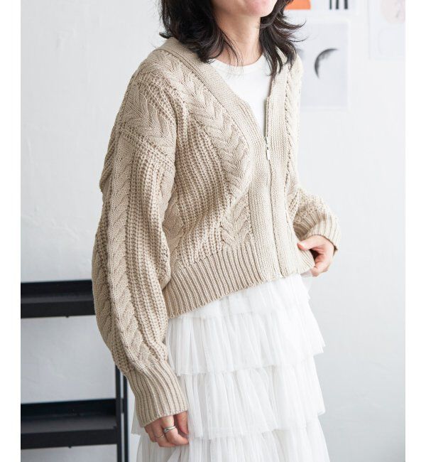 VENCE share style「ケーブルショートカーディガン」|カーディガン|