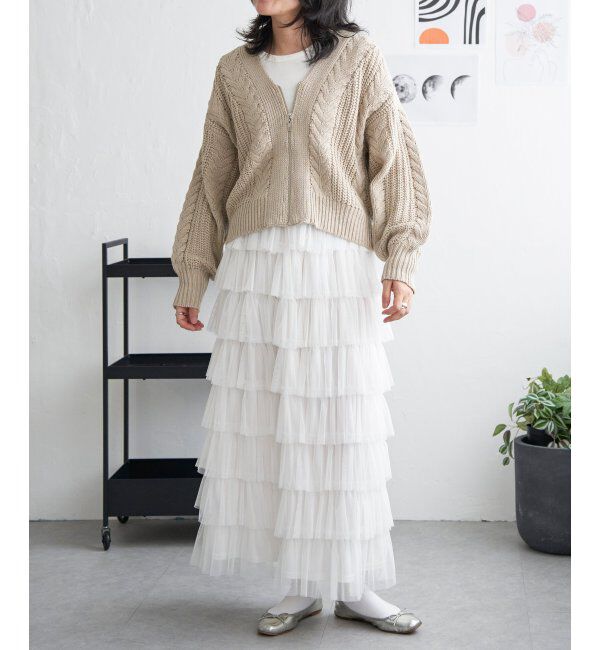 VENCE share style「ケーブルショートカーディガン」|カーディガン|