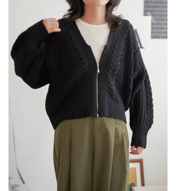 VENCE share style「ケーブルショートカーディガン」|カーディガン|