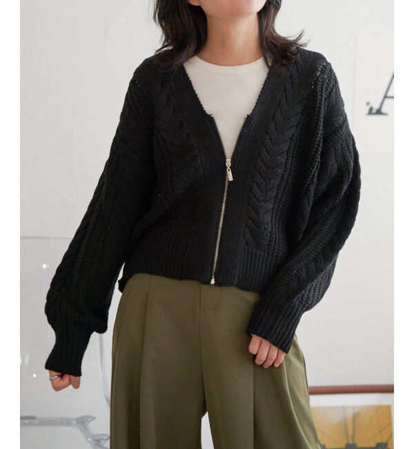 VENCE share style「ケーブルショートカーディガン」|カーディガン|
