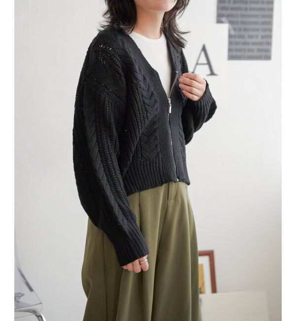VENCE share style「ケーブルショートカーディガン」|カーディガン|