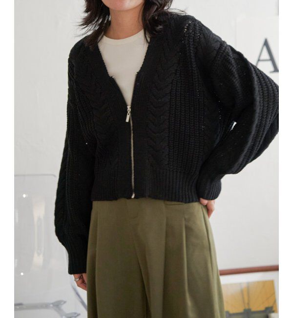 VENCE share style「ケーブルショートカーディガン」|カーディガン|