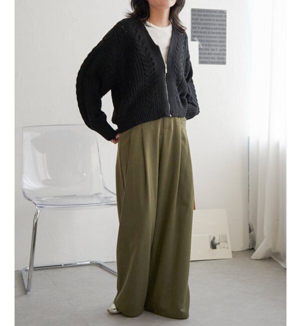 VENCE share style「ケーブルショートカーディガン」|カーディガン|