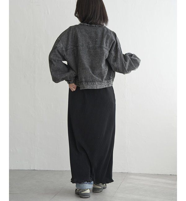 VENCE share style「デニムノーカラーGジャン」|ブルゾン・スタジャン|