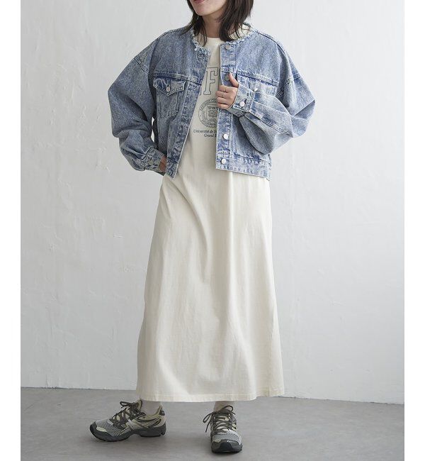 VENCE share style「デニムノーカラーGジャン」|ブルゾン・スタジャン|
