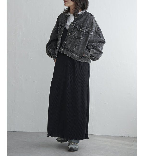 VENCE share style「デニムノーカラーGジャン」|ブルゾン・スタジャン|