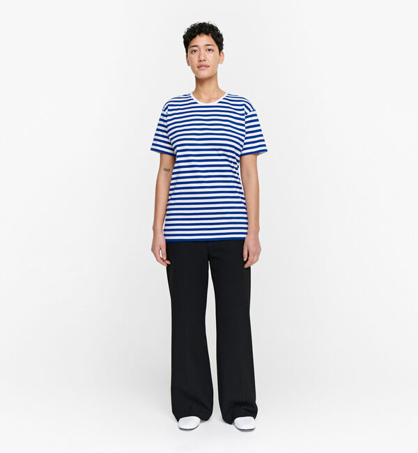 Marimekko「Lyhythiha 2017 カットソー」|Tシャツ・カットソー|ホワイト&times;ブルー