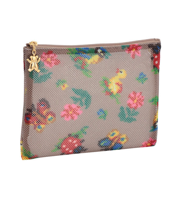 FEILER「ハイジ　メッシュ転写プリントポーチ　HEMP-171021」|ポーチ|ベージュ