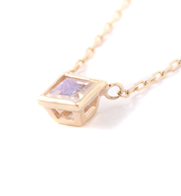 JUPITER「【K10】レインボームーンストーンネックレス/天然石<全長40.5㎝(調節した時の長さ37.5㎝)>」|ネックレス|