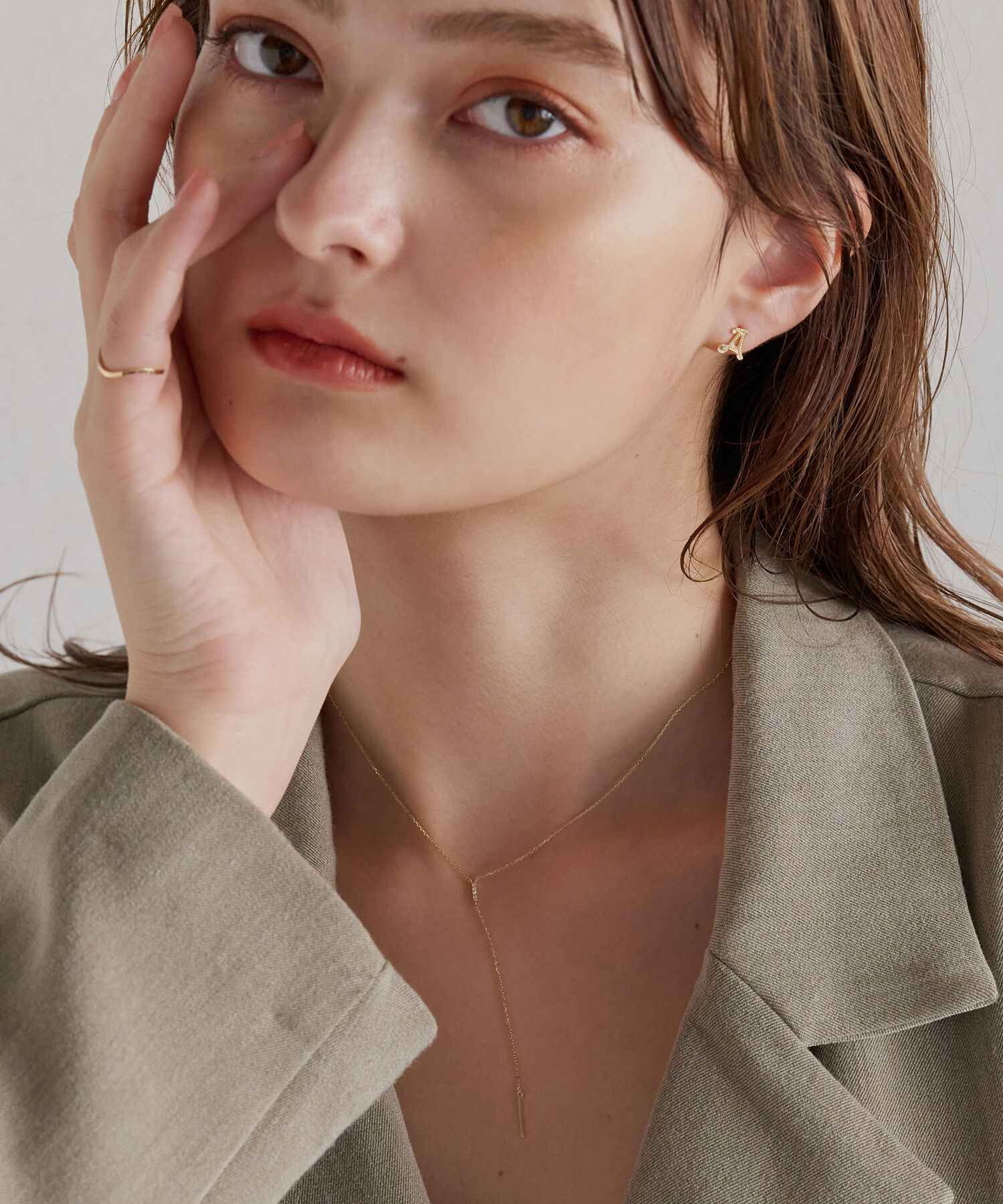 JUPITER「【K10】Y字ダイヤモンドネックレス/40cm」|ネックレス|