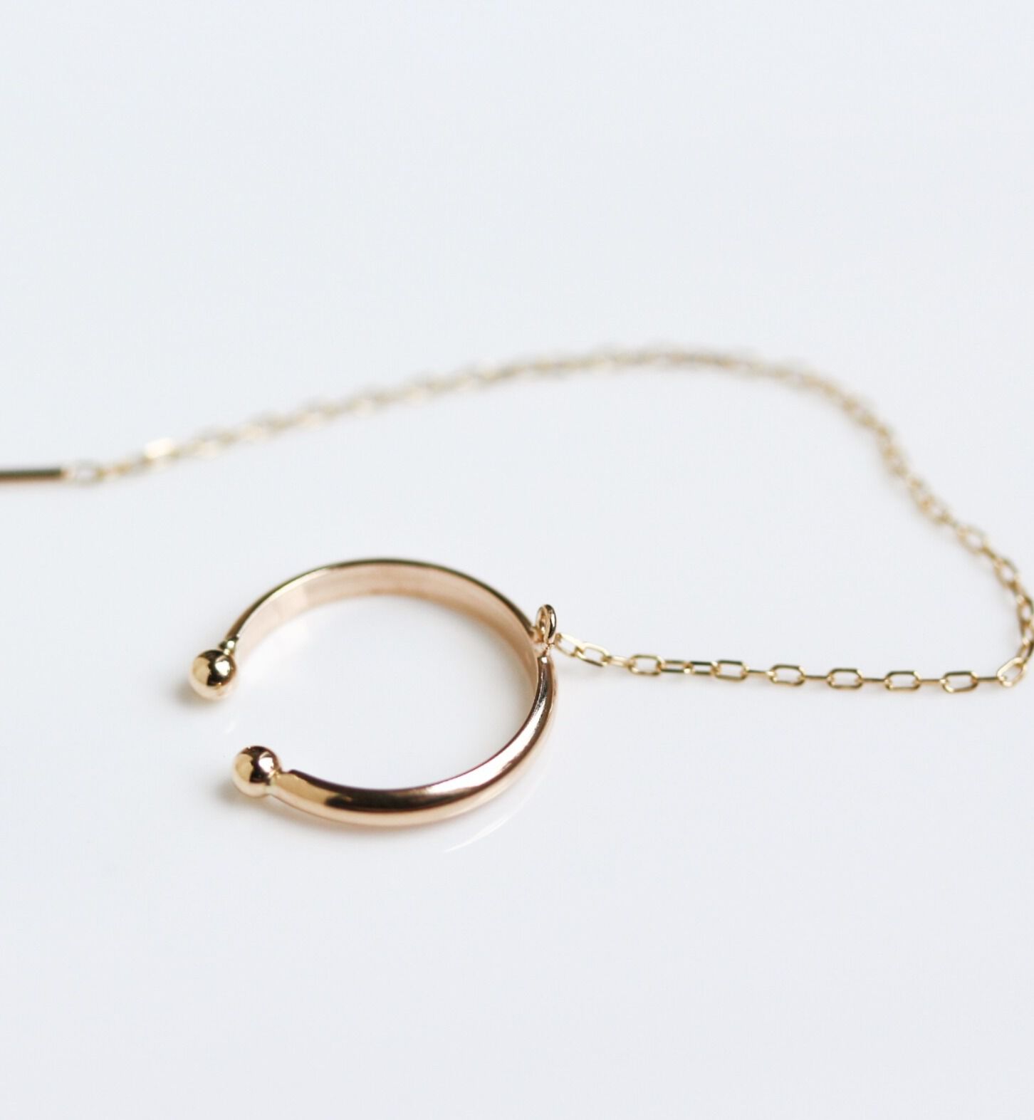  「ゴールド チェーン イヤーカフ ピアス   | K10YG」|ピアス|